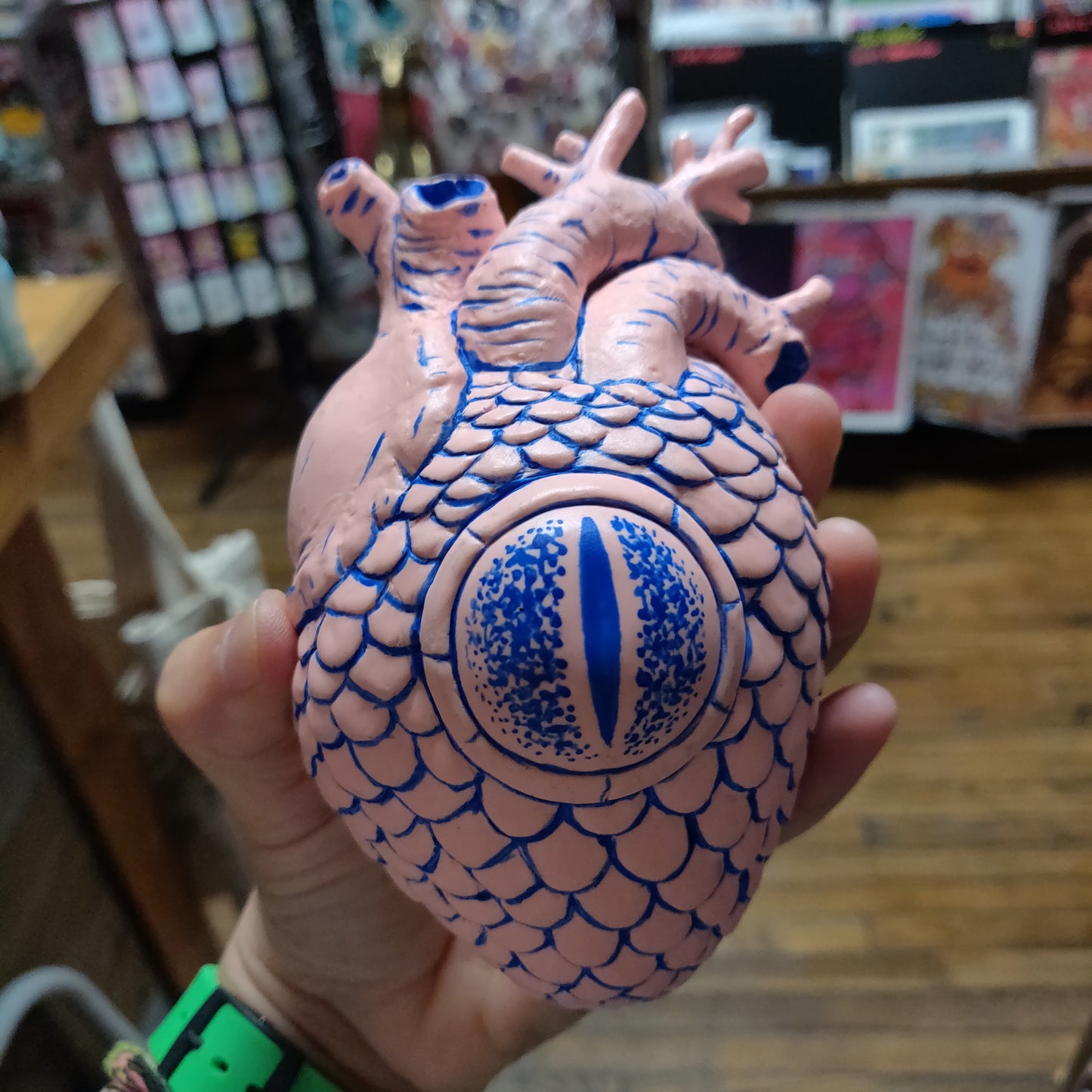 Hand Sculpted Glow In The Dark Anatomical Heart Wall Hanging