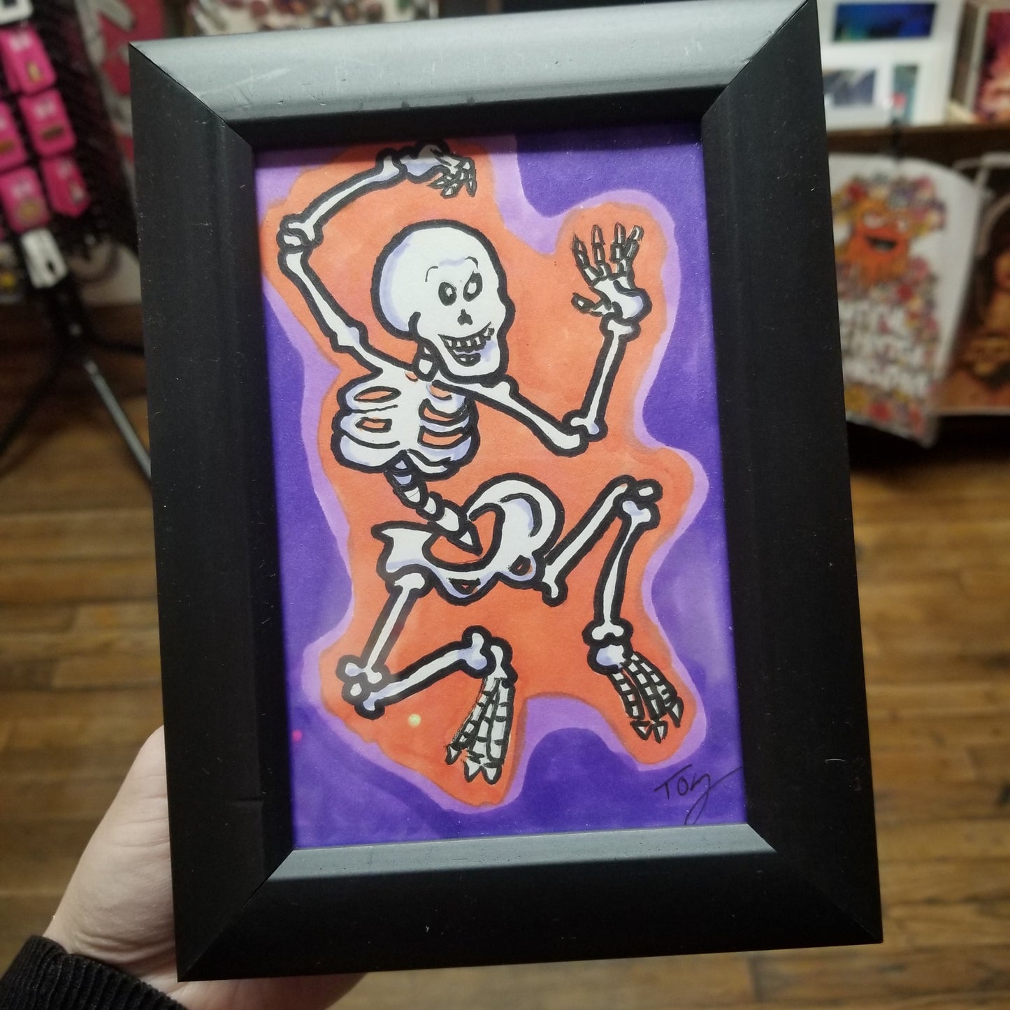 Skeleton Dance Framed  WALL ART