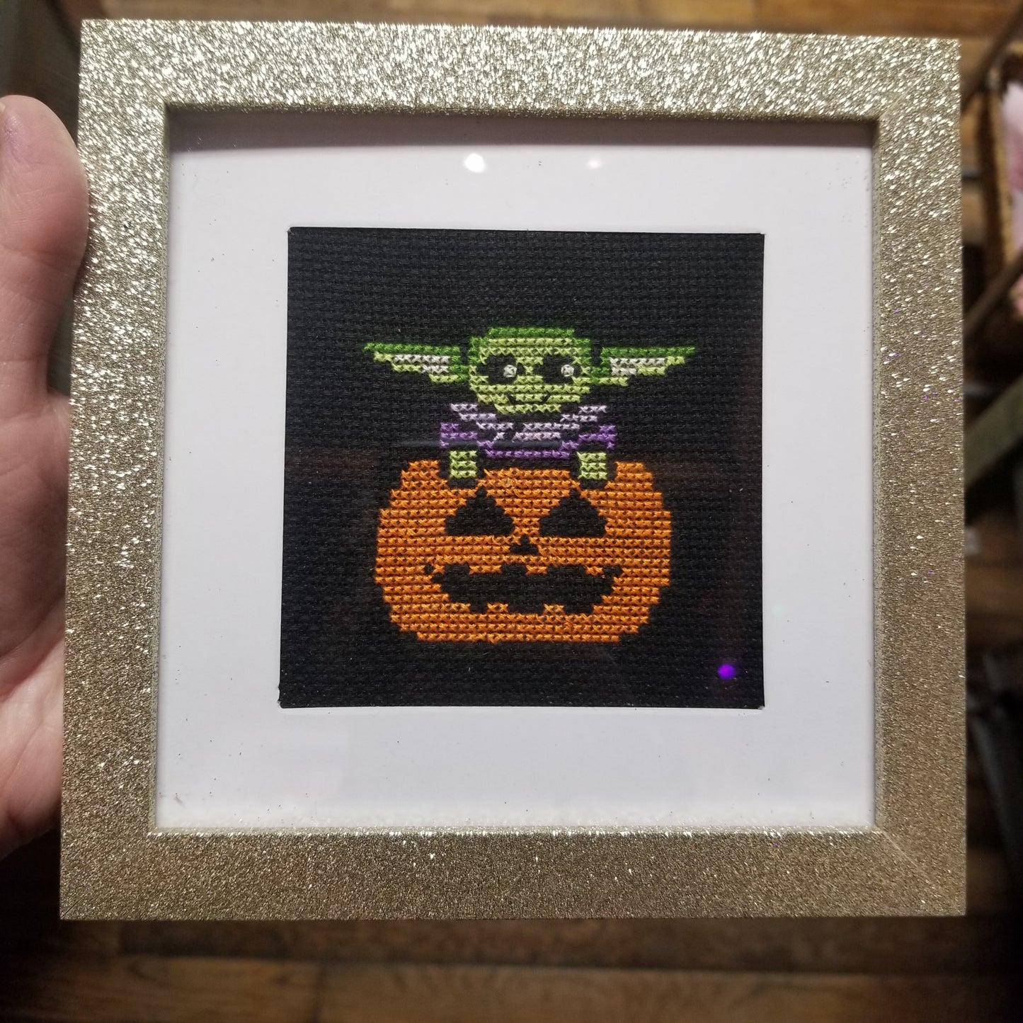 Pumpkin It Is Framed Cross-Stitch