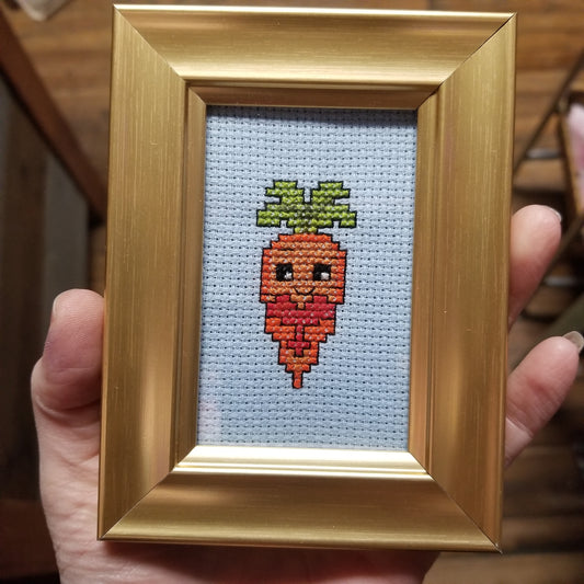 Carrot Framed Cross-Stitch