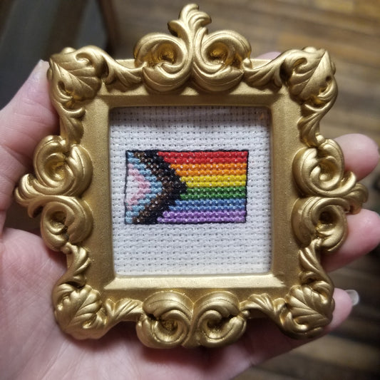 Pride Flag Small Framed Cross-Stitch