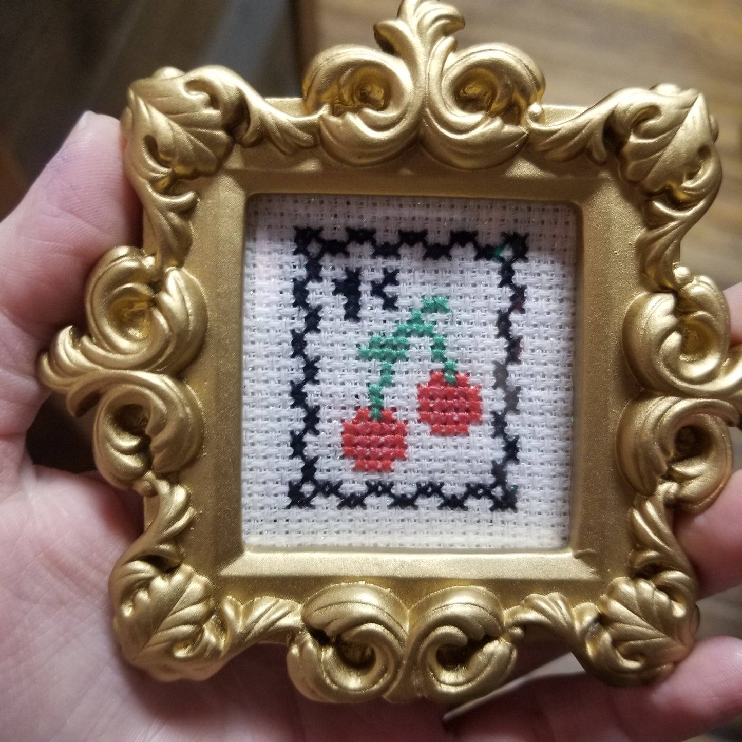 Chery Stamp Small Framed Cross-Stitch