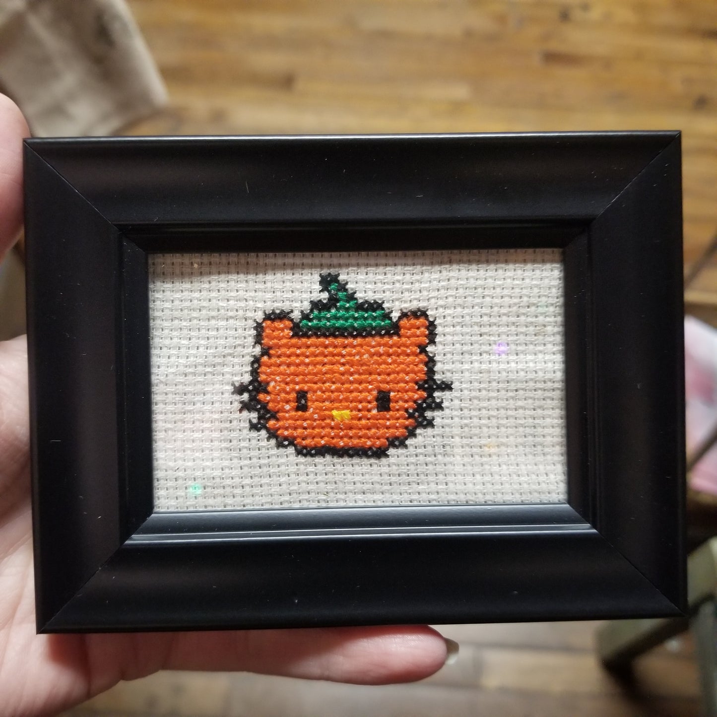 Hello Pumpkin Framed Cross-Stitch