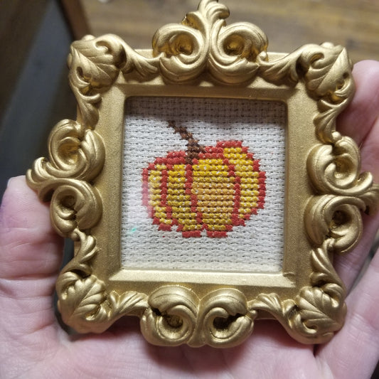 Pumpkin Small Framed Cross-Stitch