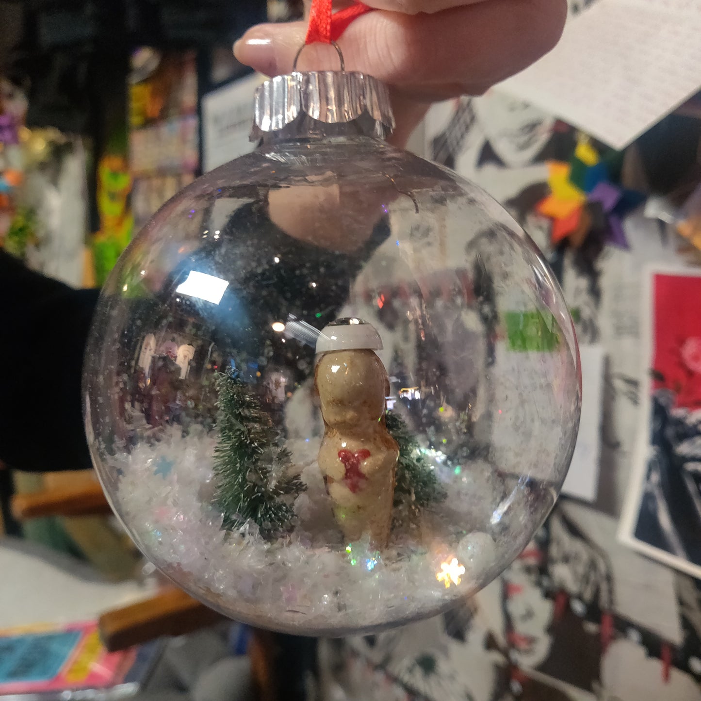 Beeb in a Snow Globe of Eyes ORNAMENT by The Ceramery