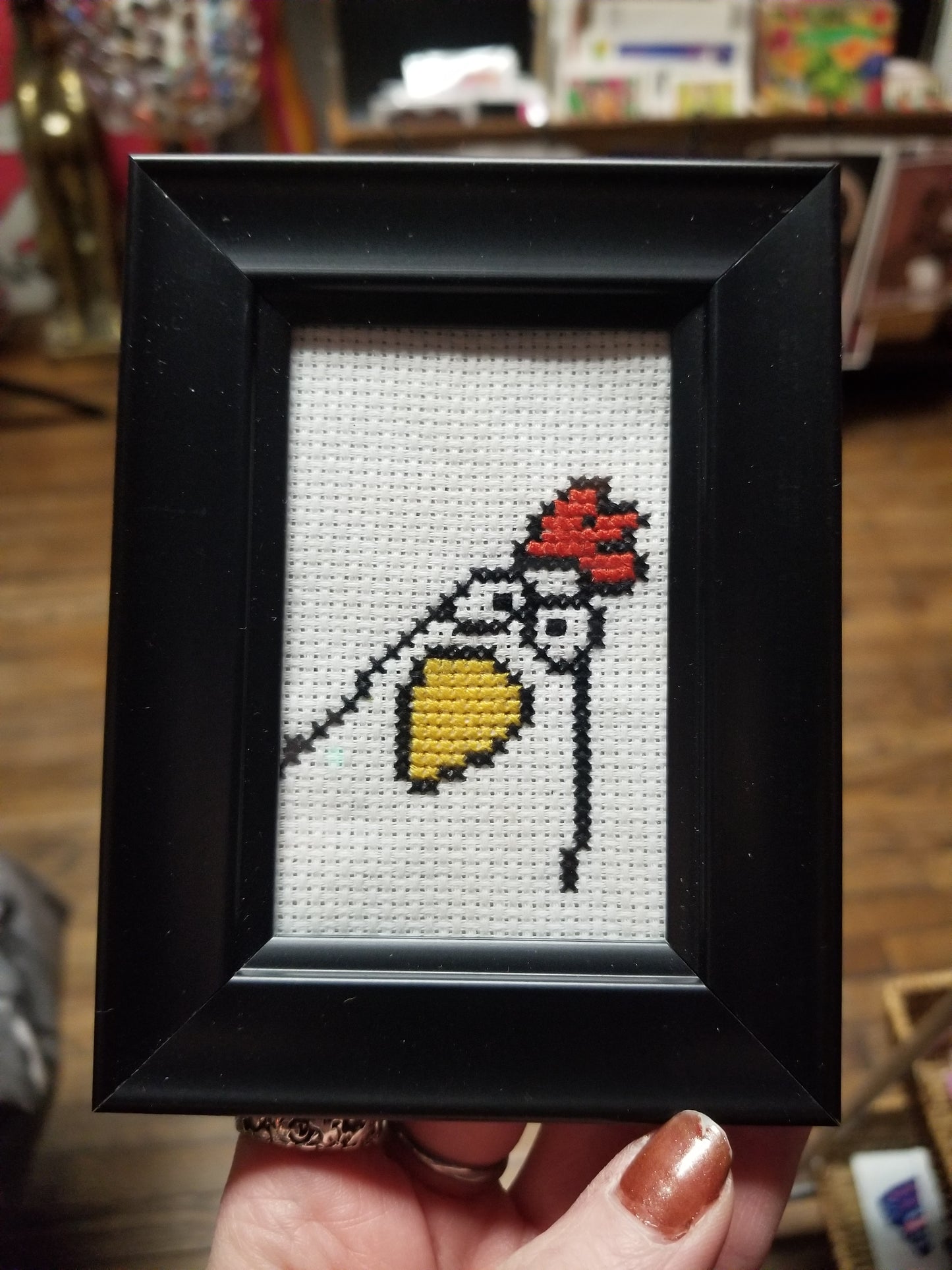 Chicken Framed Cross-Stitch