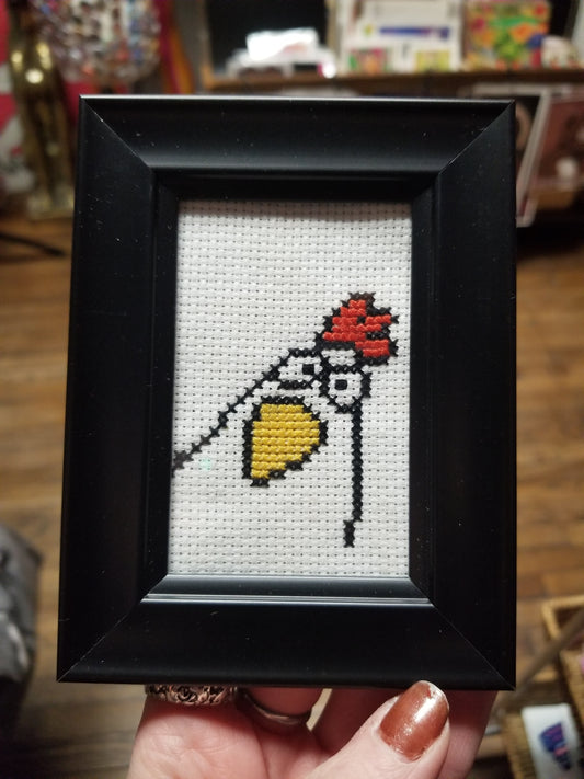 Chicken Framed Cross-Stitch