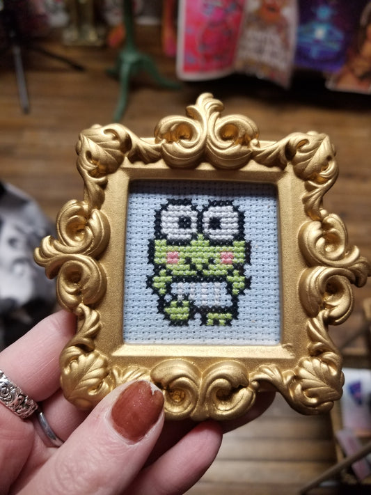 Hello Frog Framed Cross-Stitch