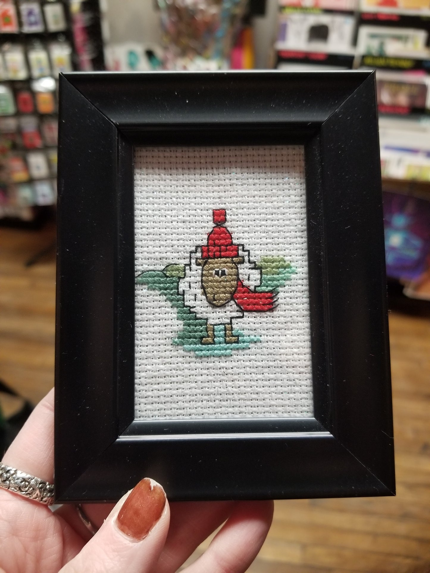 Sheep Framed Cross-Stitch