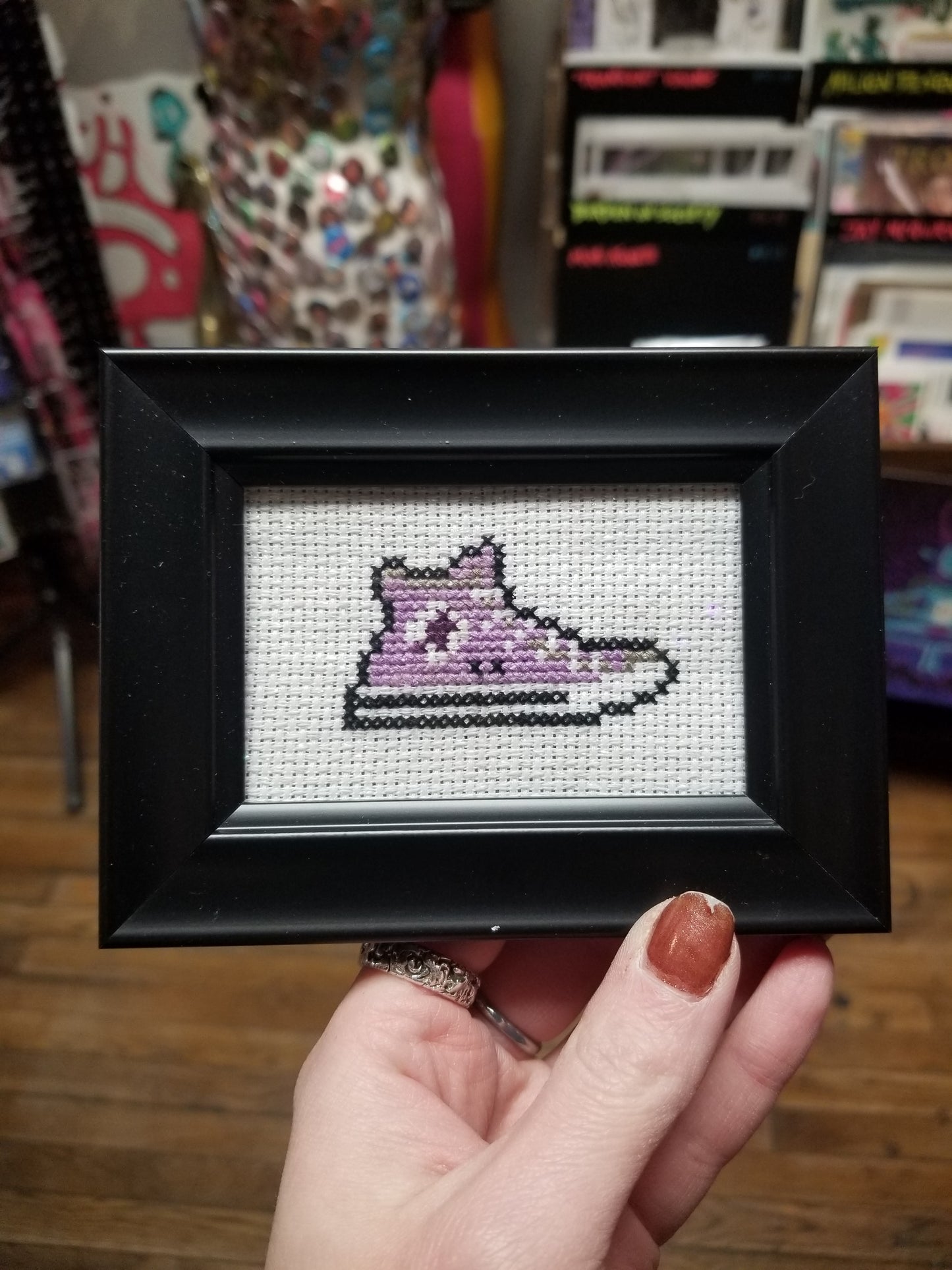 Shoe Framed Cross-Stitch