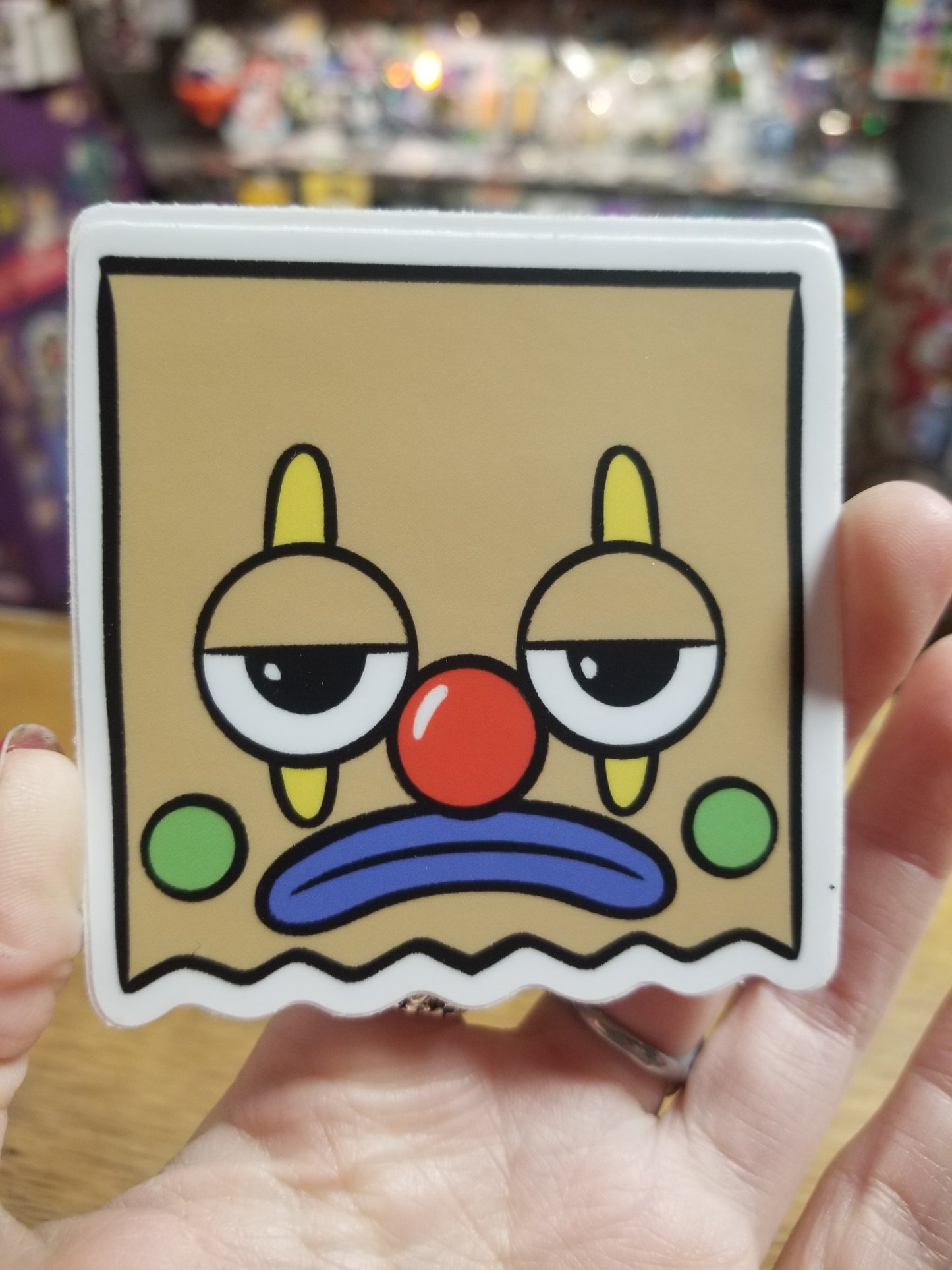 Sad Clown Bag STiCKER by One Dumb Shop