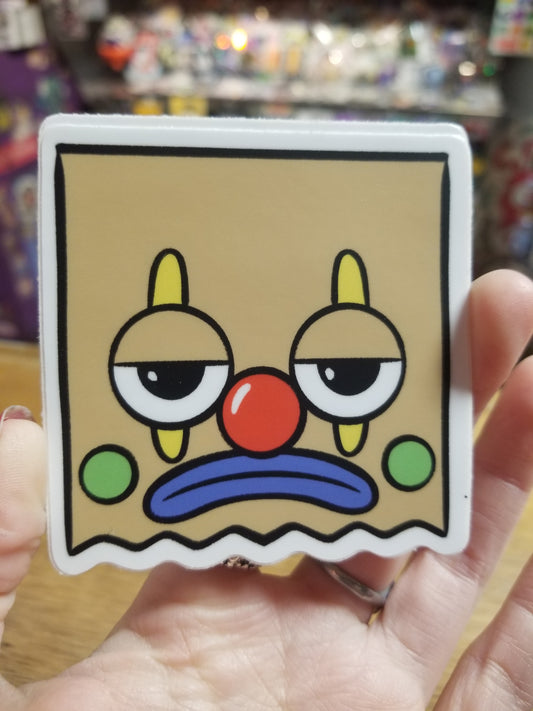 Sad Clown Bag STiCKER by One Dumb Shop