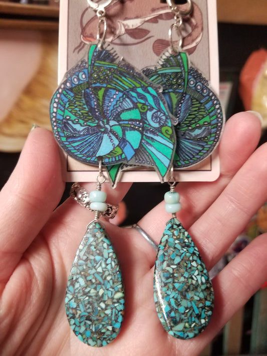 Teal Shell EARRINGS by ThEm's