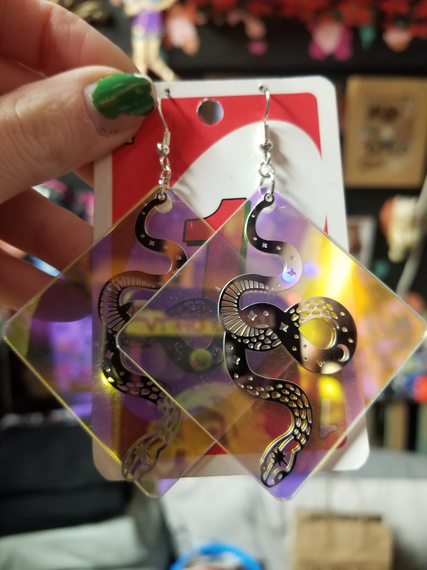 Snakes in Diamonds EARRINGS by Skullduggery Studio