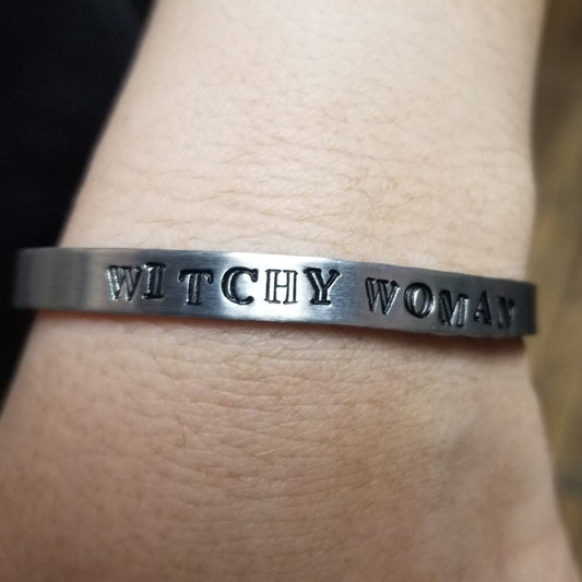 Witchy Woman Metal Stamped CUFF BRACELET