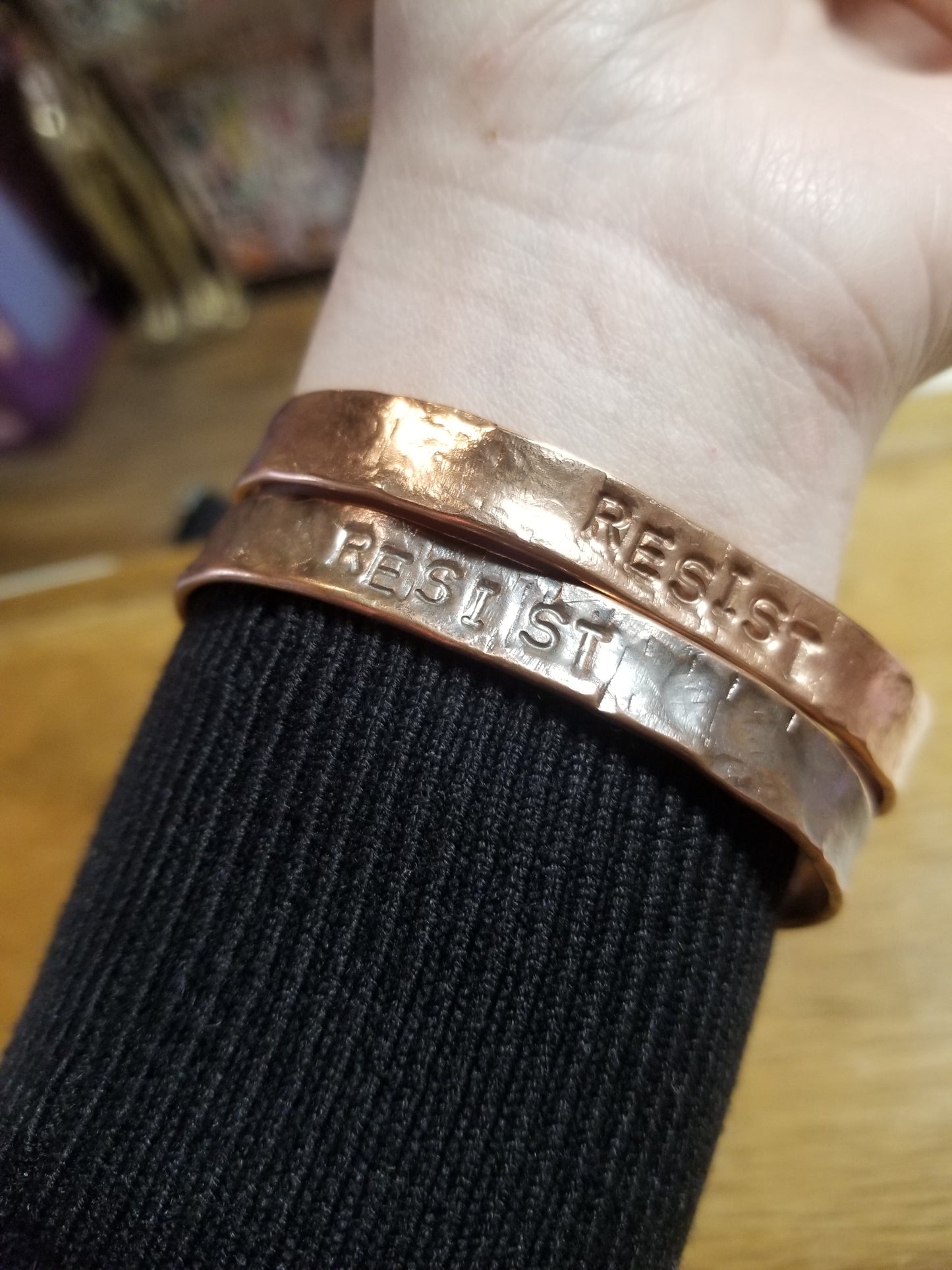 RESiST Copper Stamped CUFF BRACELET