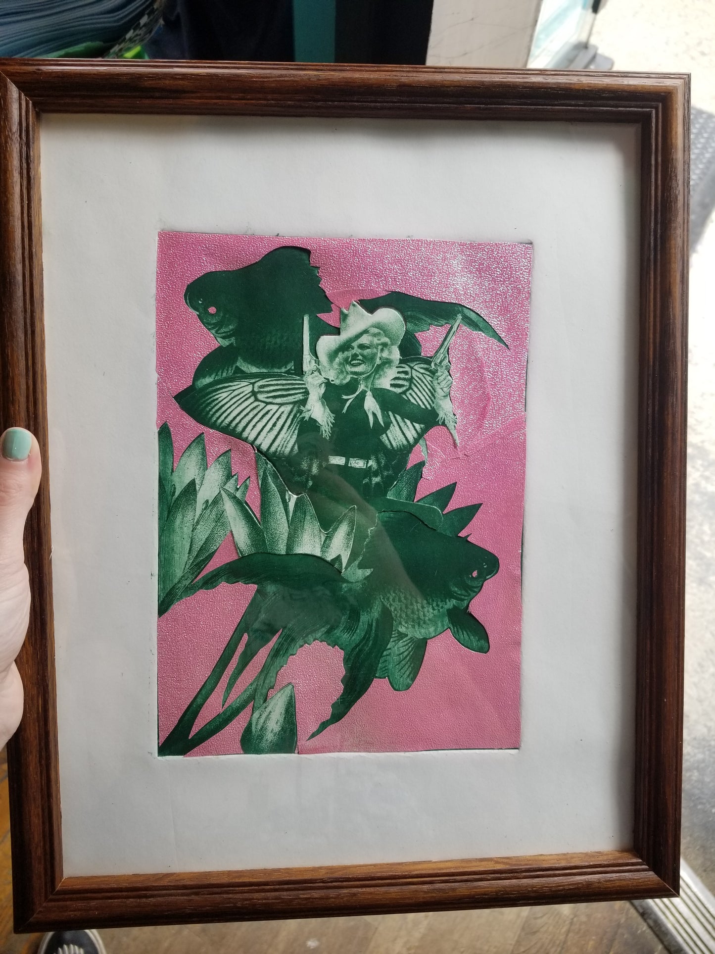 Ride Em Cowgirl Original Collage Framed