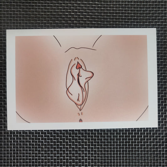 Vulva with Heart Clit Small Print