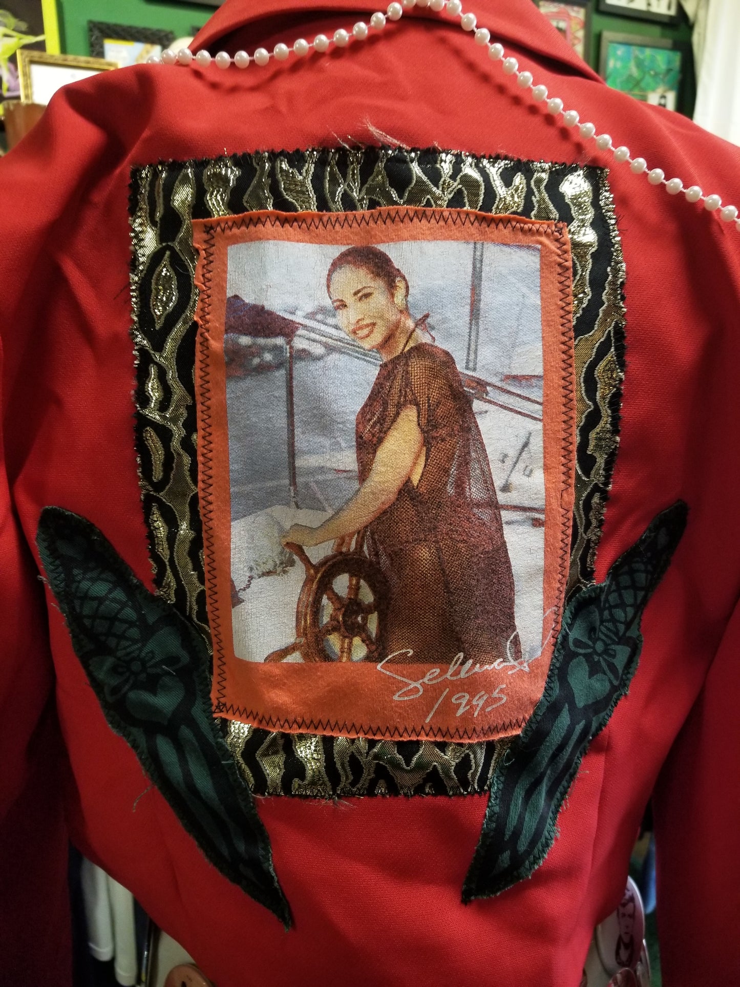 Pearl Sel Customized Upcycled Red Bolero Jacket