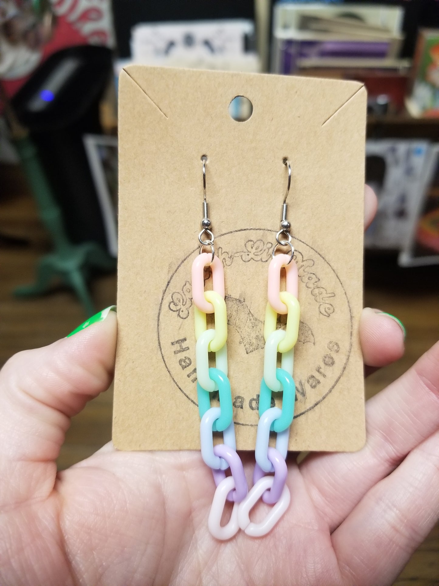 Colorful Chain Link EARRiNGS by Lavish-Li Made