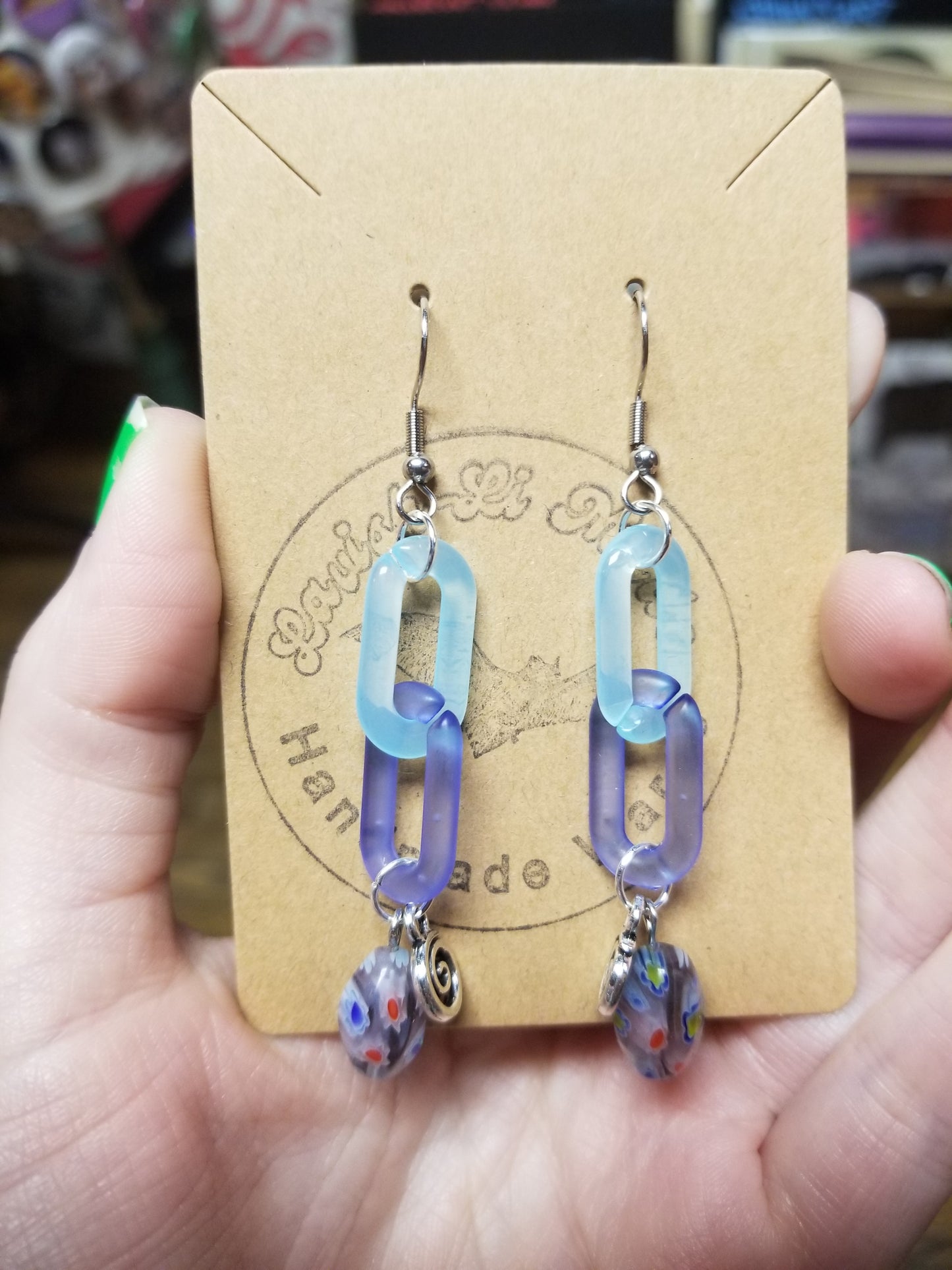 Colorful Chain Link EARRiNGS by Lavish-Li Made