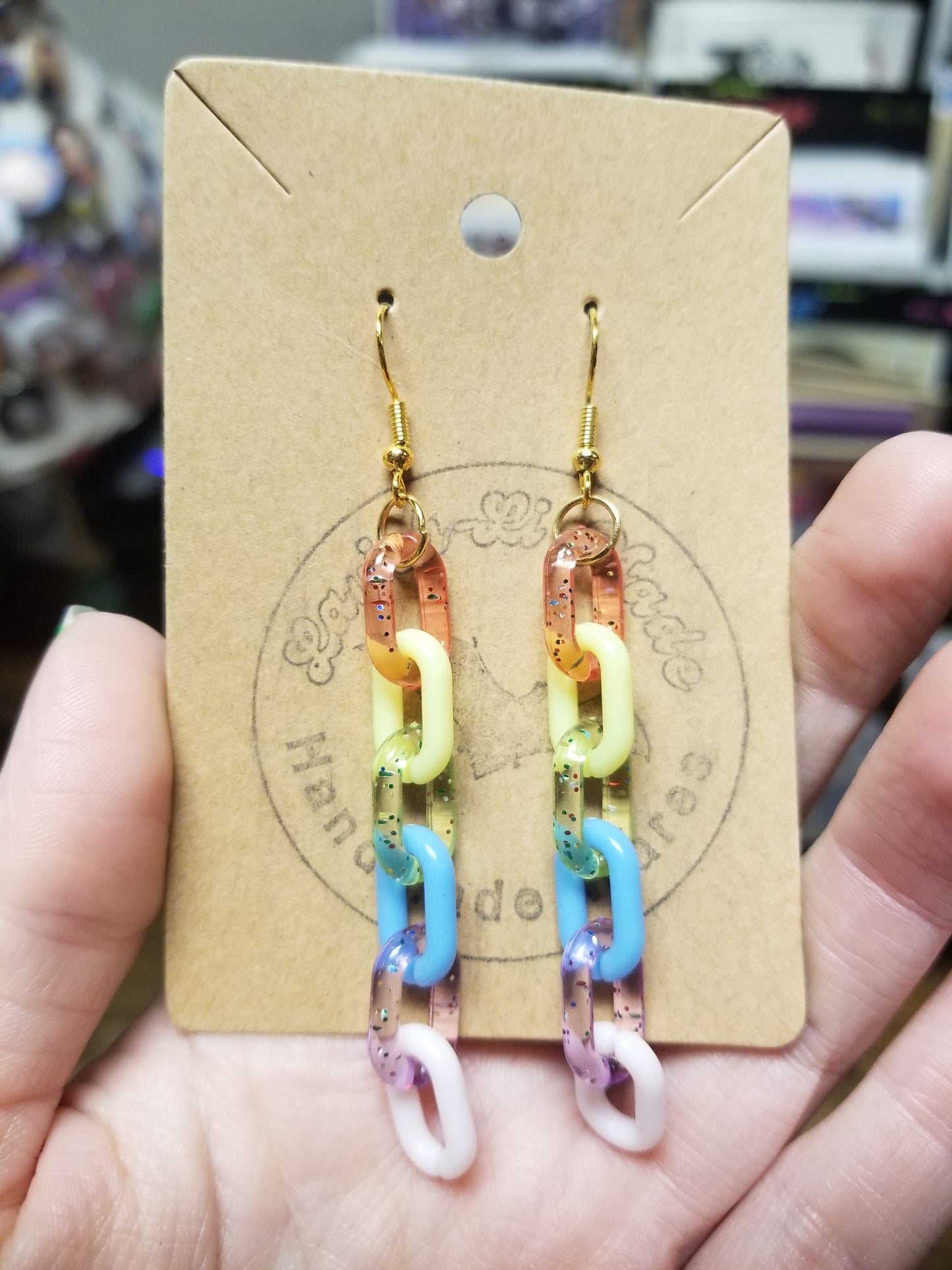 Colorful Chain Link EARRiNGS by Lavish-Li Made