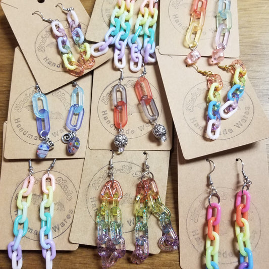 Colorful Chain Link EARRiNGS by Lavish-Li Made