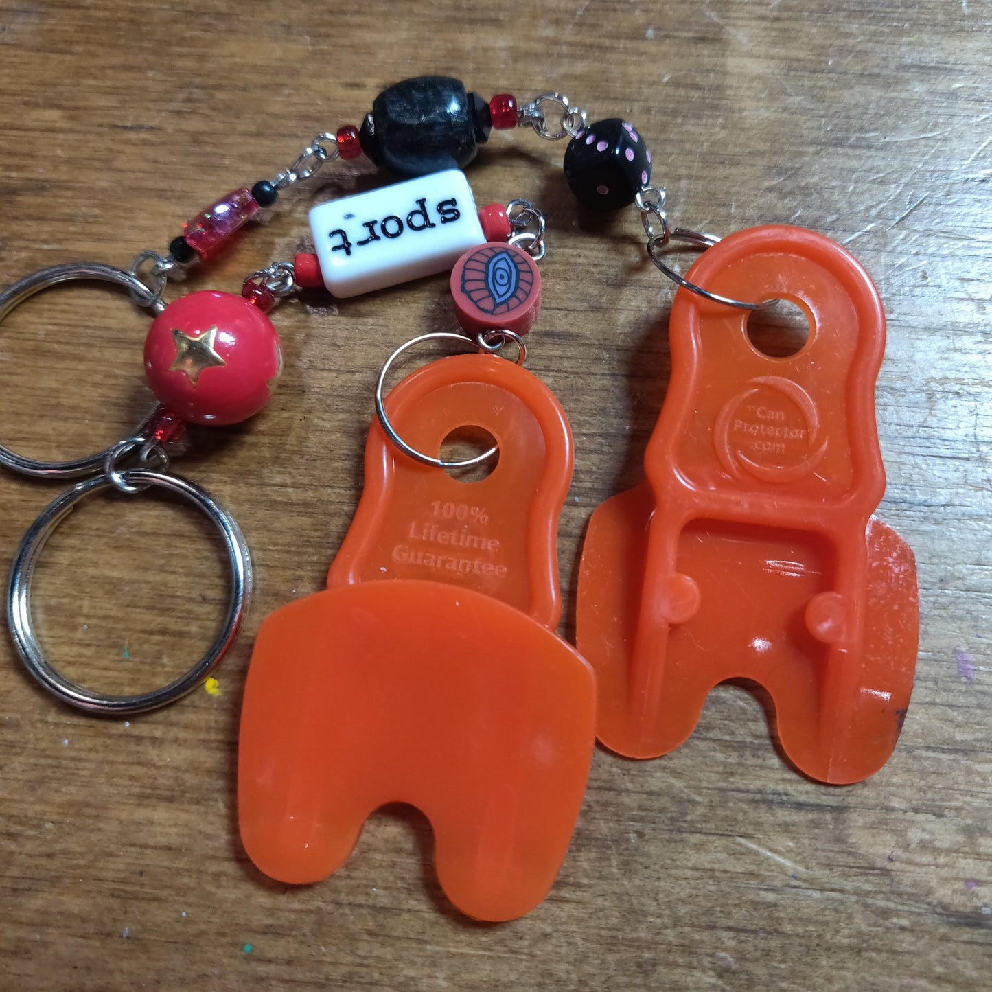 Can Lid Lifter Accessibility Beaded KEYCHAIN by Skullduggery Studio