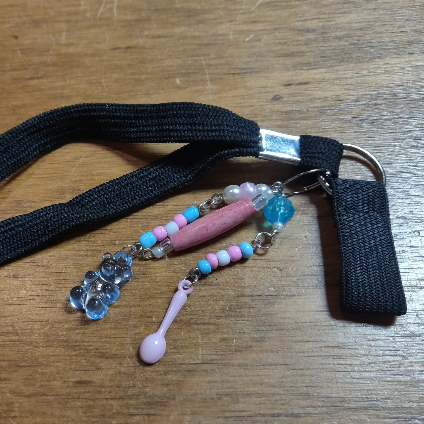 Trans Pride Charms (Gummy Bears, Spoons, Beads, etc) Beaded CANE CHARM by Skullduggery Studio