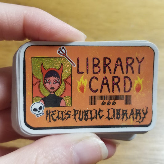 Library Card Hell's Public Library Holographic STiCKER