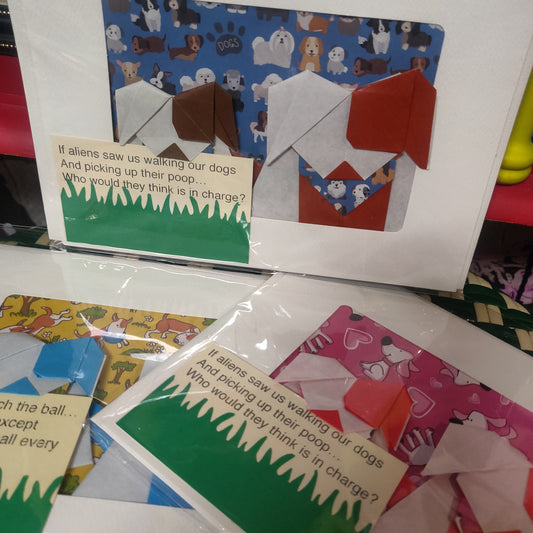 Nova's Dog Friends Origami GREETiNG CARDS