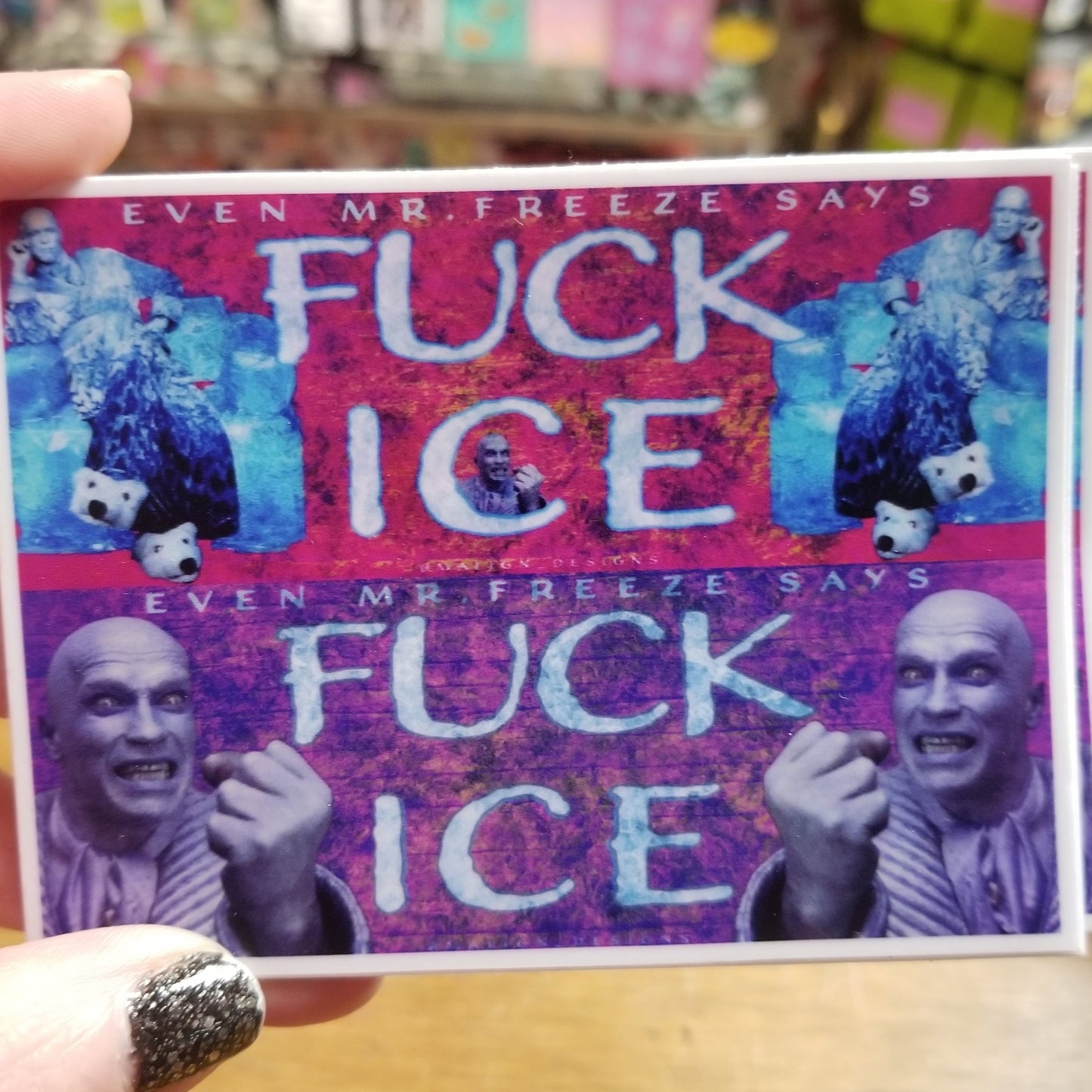 Small Double Even Mr. Freeze Says F Ice STiCKER