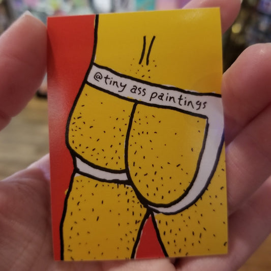 Red and Yellow Jock STICKER by Tiny Ass Paintings