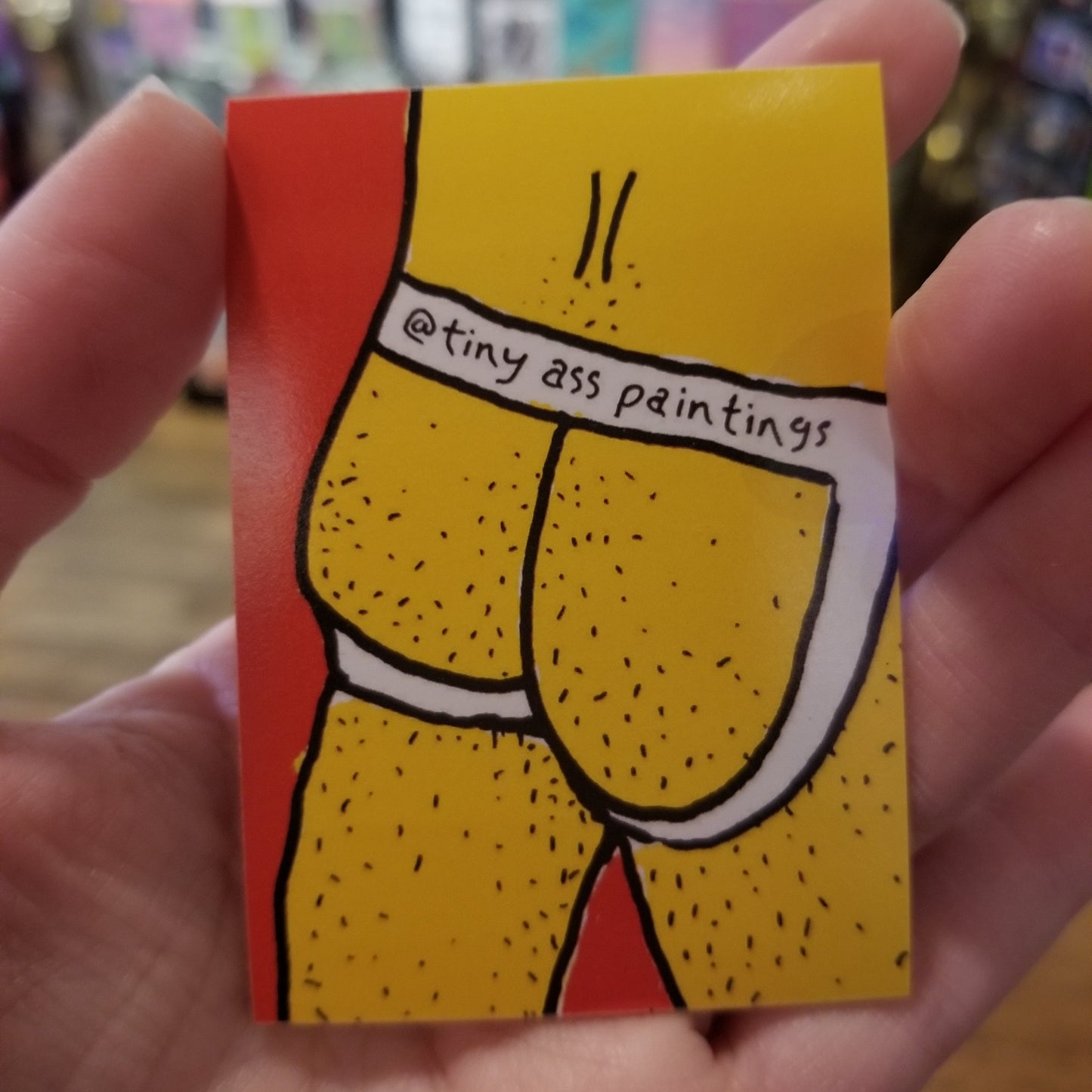 Yellow and Red Jock MAGNET by Tiny Ass Paintings