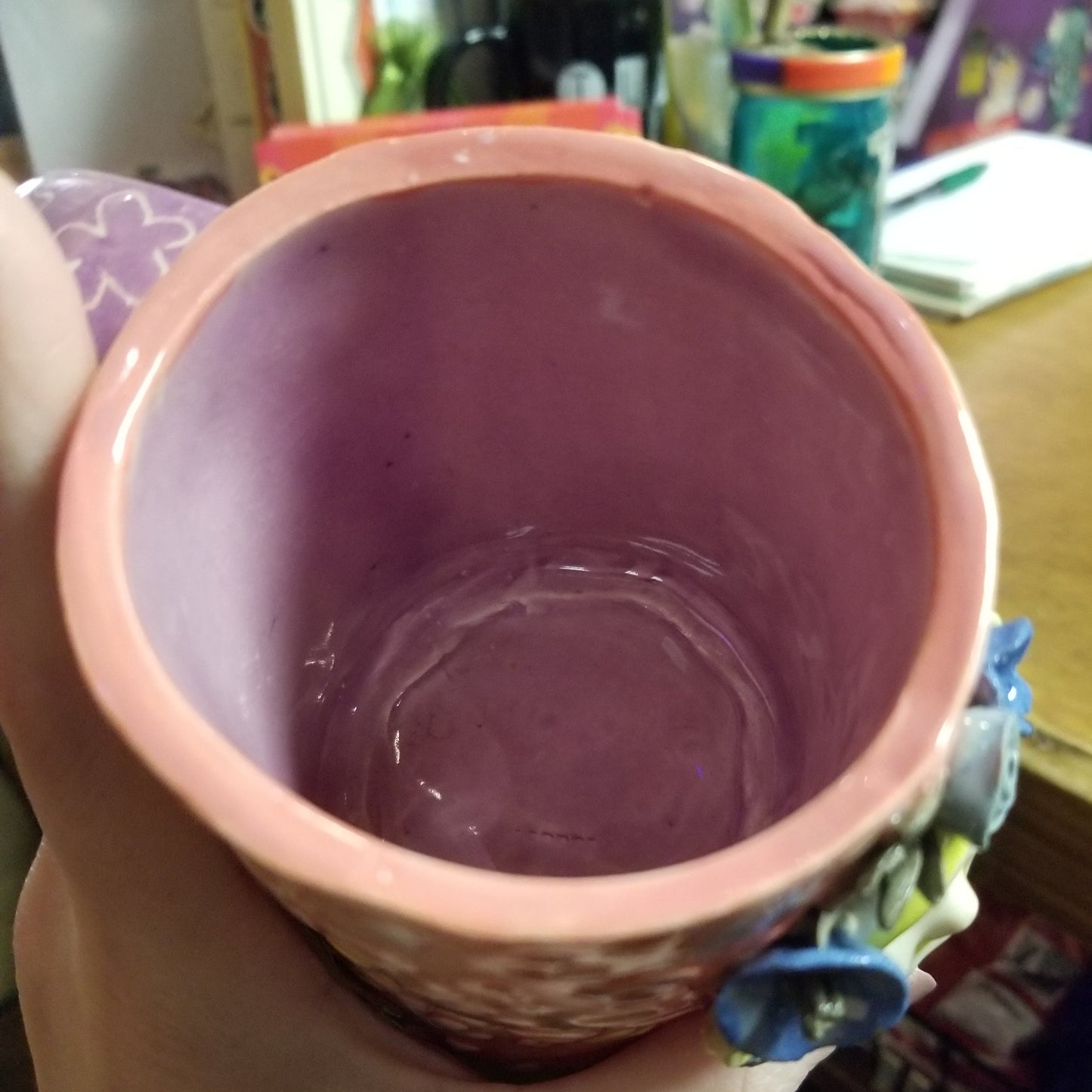 Floral Halo Beeb Face/ Pink Heart Patterned Beeb  VASE/CUP