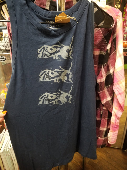 Bug Block Print Upcycled TANK TOP