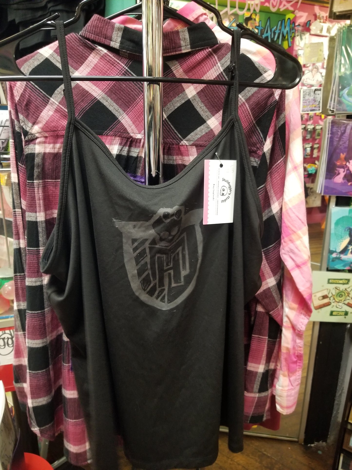 Cute Shield Print Upcycled TANK TOP