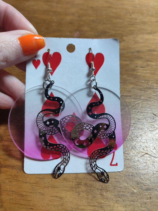 Snakes in Circles EARRINGS by Skullduggery Studio