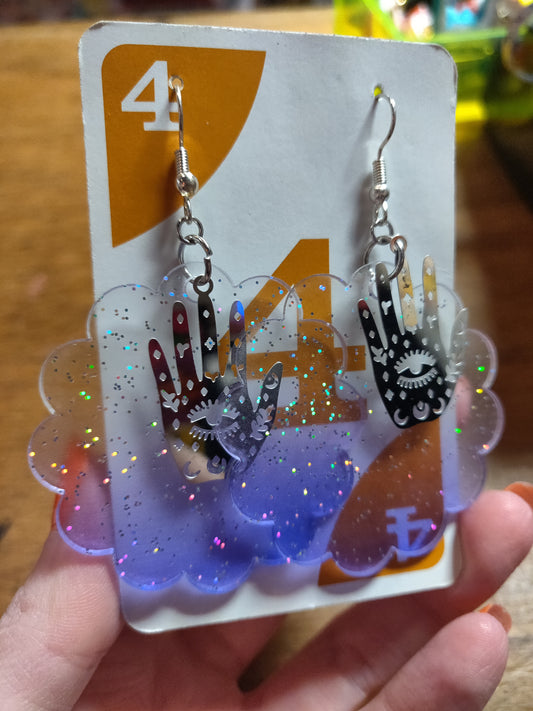 Hand in the Clouds EARRINGS by Skullduggery Studio