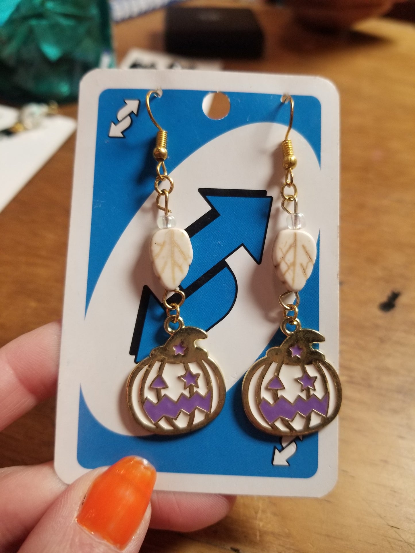 Jack O Lanterns and Leaves EARRINGS by Skullduggery Studio