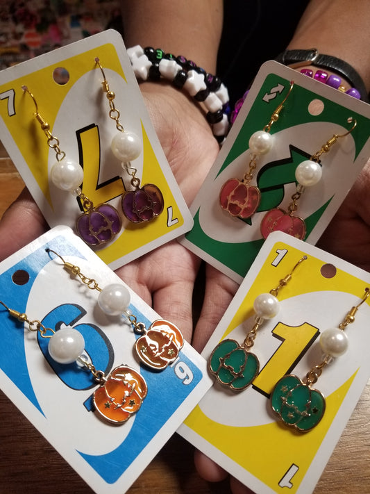 Pumpkins and Pearls EARRINGS by Skullduggery Studio