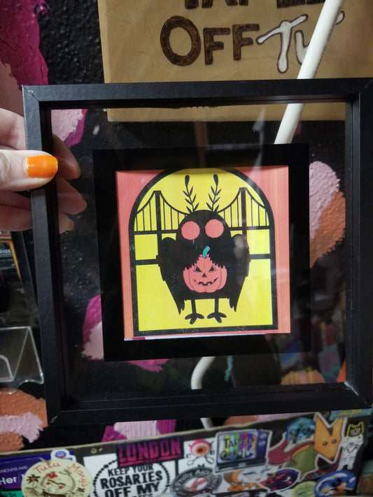 Mothman Pumpkin FRAMED Print by Skullduggery Studio