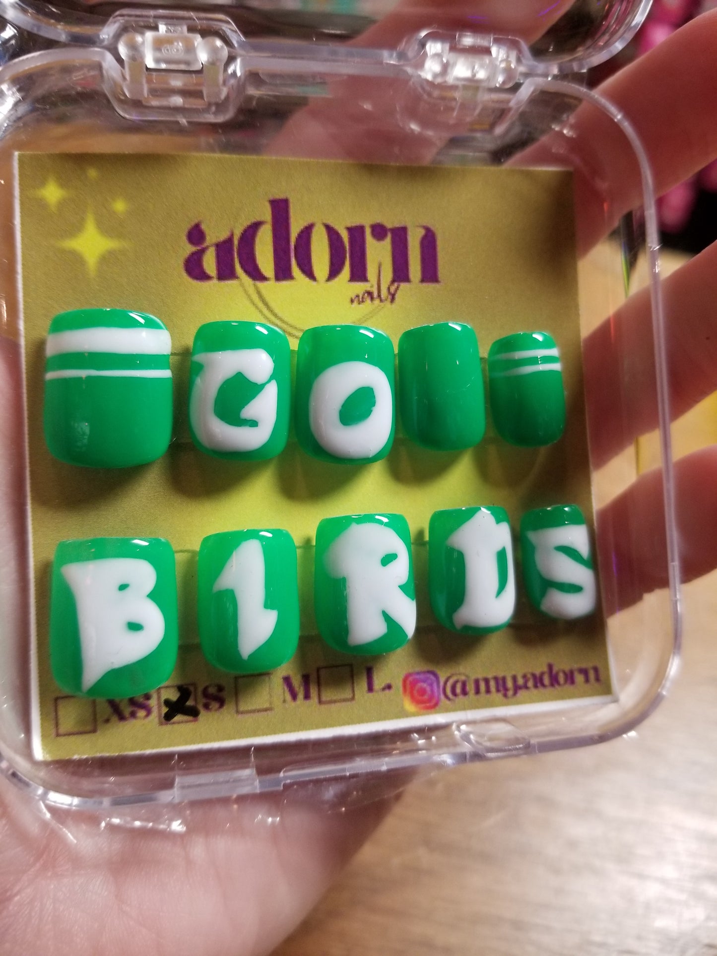 Birds Hand-painted Acrylic Press On NAiL SET by Adorn Nails