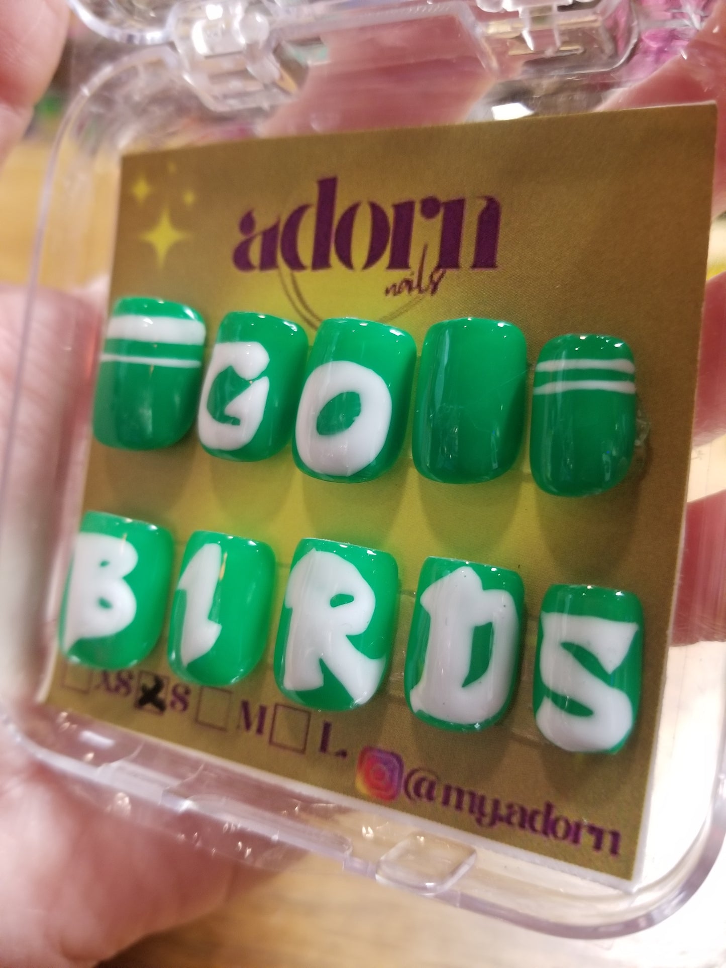 Birds Hand-painted Acrylic Press On NAiL SET by Adorn Nails
