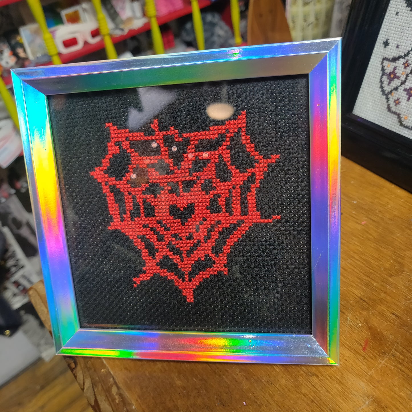 Heart Web Framed Cross-Stitch