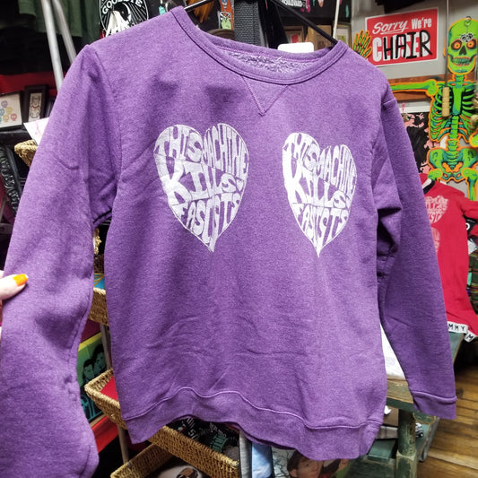 This Machine Upcycled Purple Sweatshirt