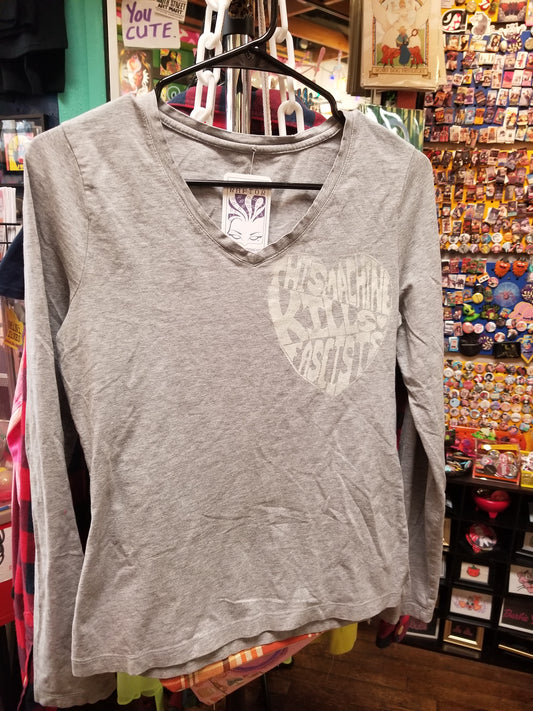 This Machine Upcycled Gray LONG SLEEVE SHIRT