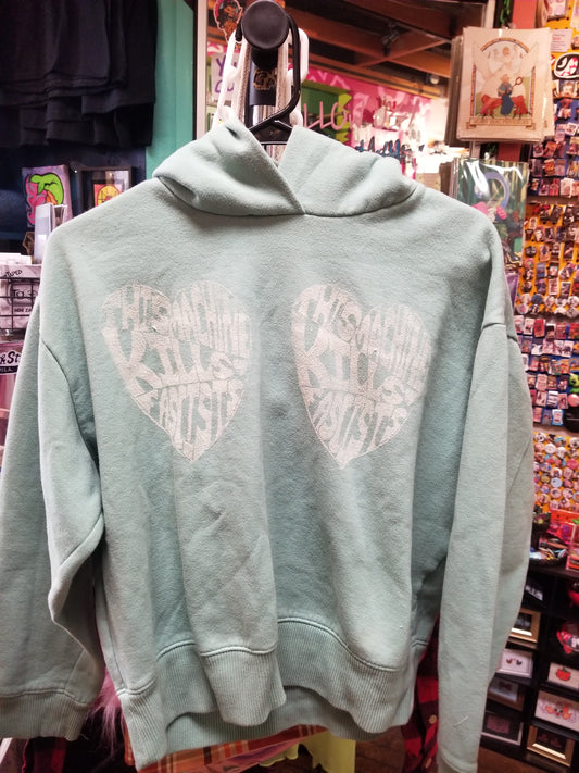 This Machine Upcycled Green HOODED SWEATSHIRT