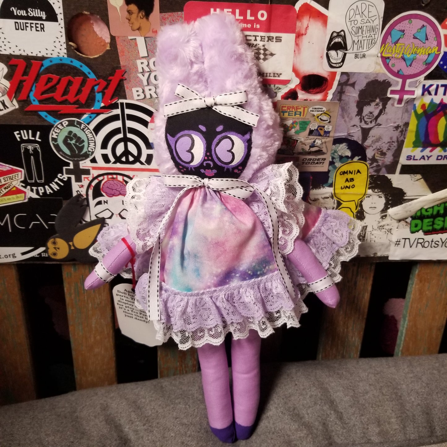 Purple Bunny Ears A Little Darlings Handmade DOLL