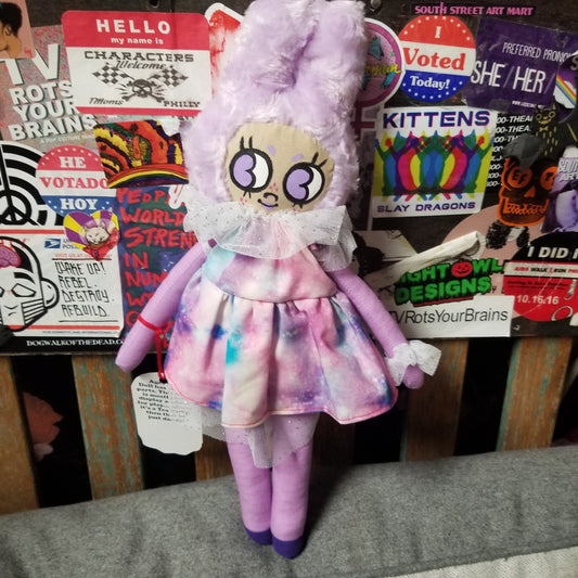 Purple Bunny Ears B Little Darlings Handmade DOLL